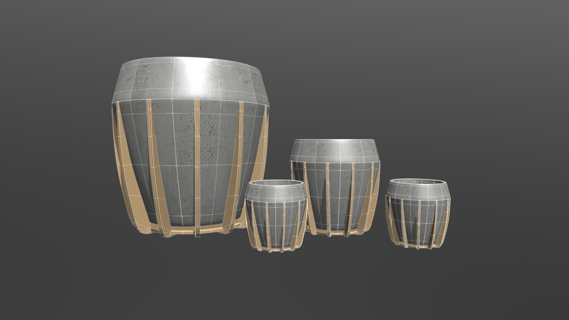 Wood and Concrete Pot La Morena