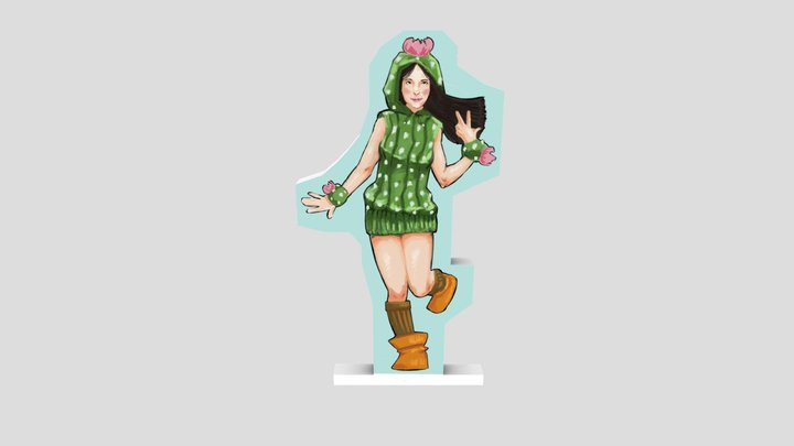 Cactus Waifu 3D Model