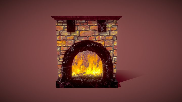 Christmas fireplace 3D Model