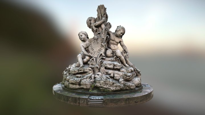 Fountain with three putts, Brno Lužánky – Modelo 3D gratuito STL
