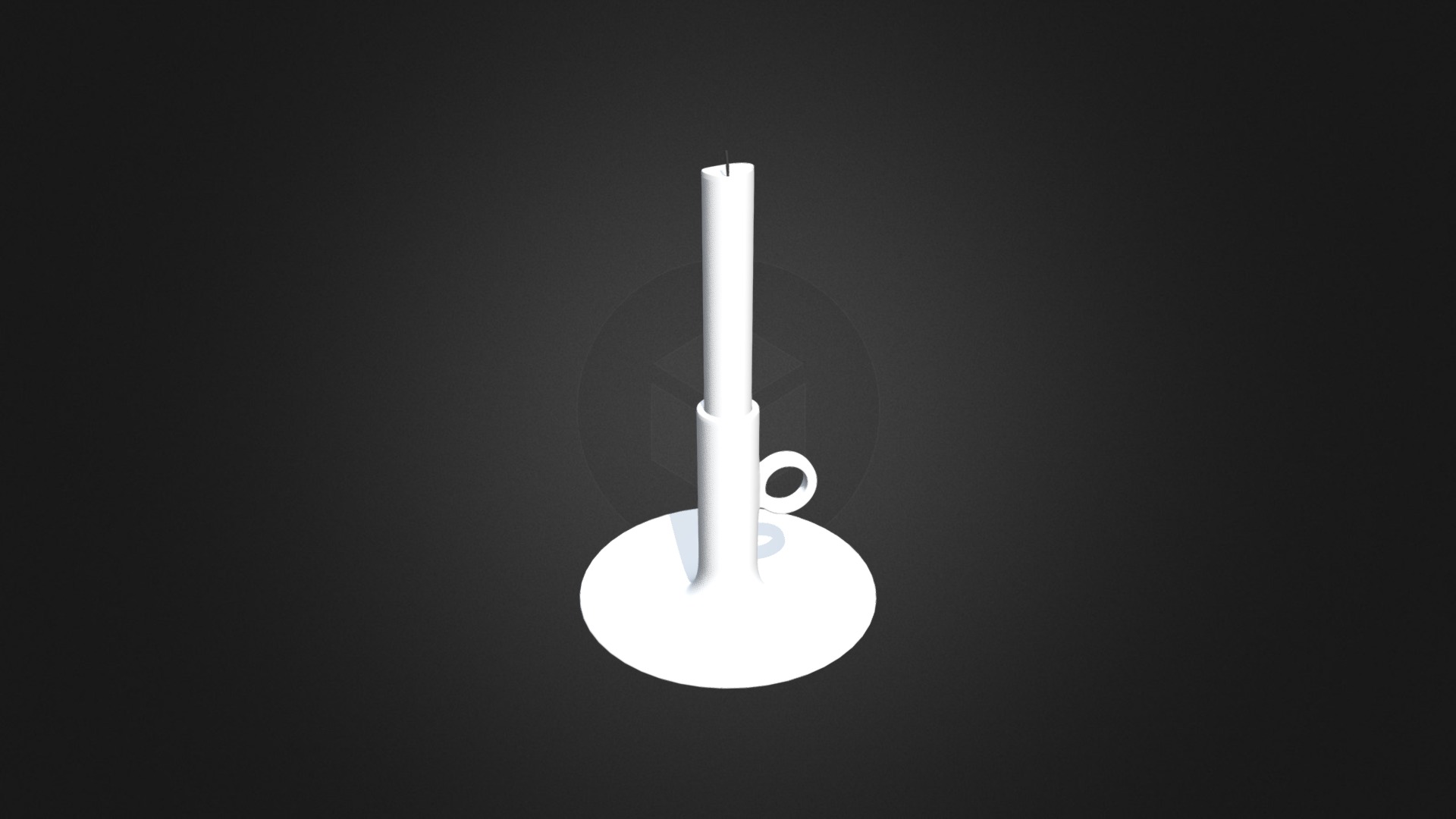 3D model White Candlestick - This is a 3D model of the White Candlestick. The 3D model is about a light bulb with a black background.