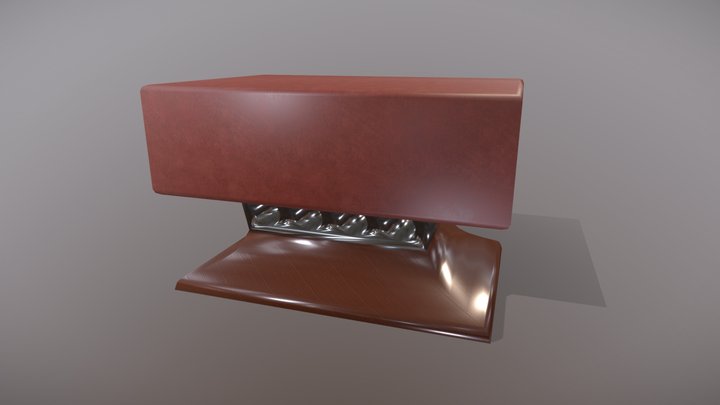Low Poly Modern Footstool 3D Model