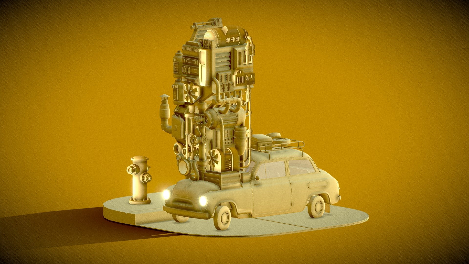 The Car with a Comically large engine