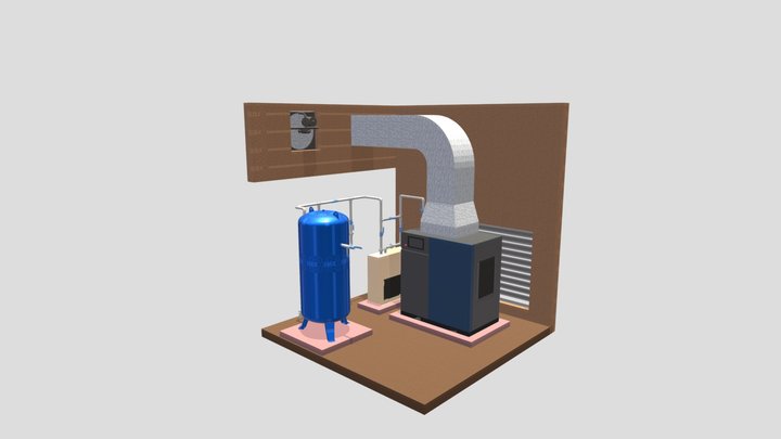 Square Compressor Room 3D Model