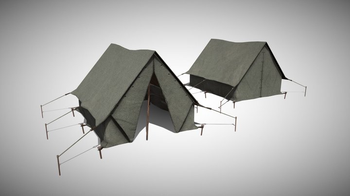 Tents Low Poly 3D Model