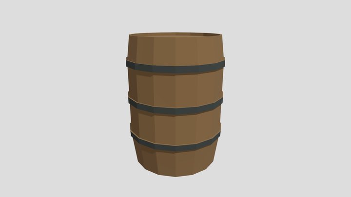 Wooden Barrel 3D Model