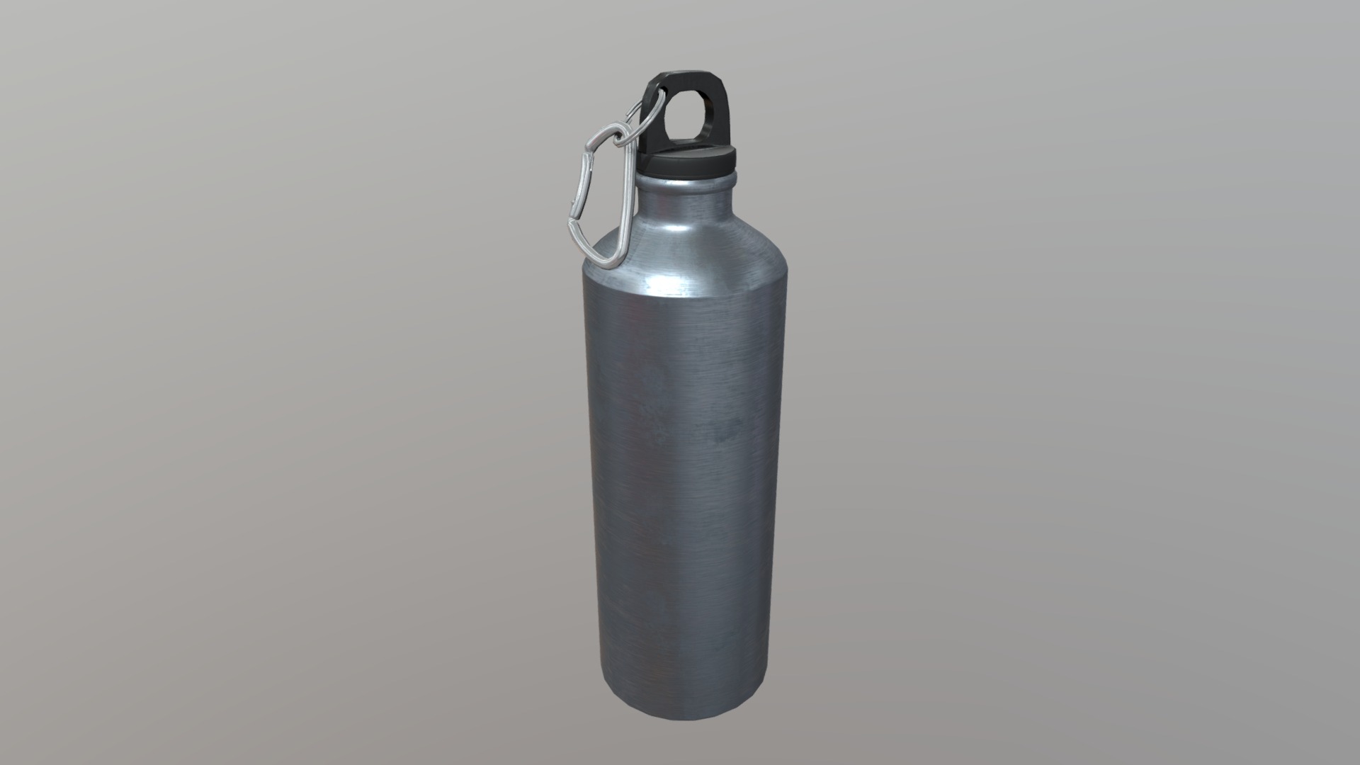 3D model Water Bottle - This is a 3D model of the Water Bottle. The 3D model is about a black cylindrical object.