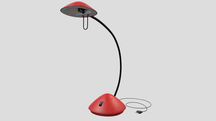 Red Table Lamp 3D Model