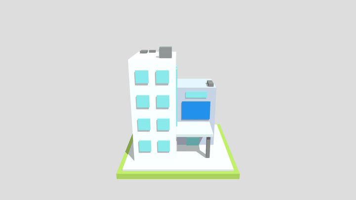 Low Poly Office Building 3 3D Model