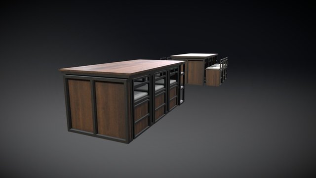 Entourage Table Set 3D Model