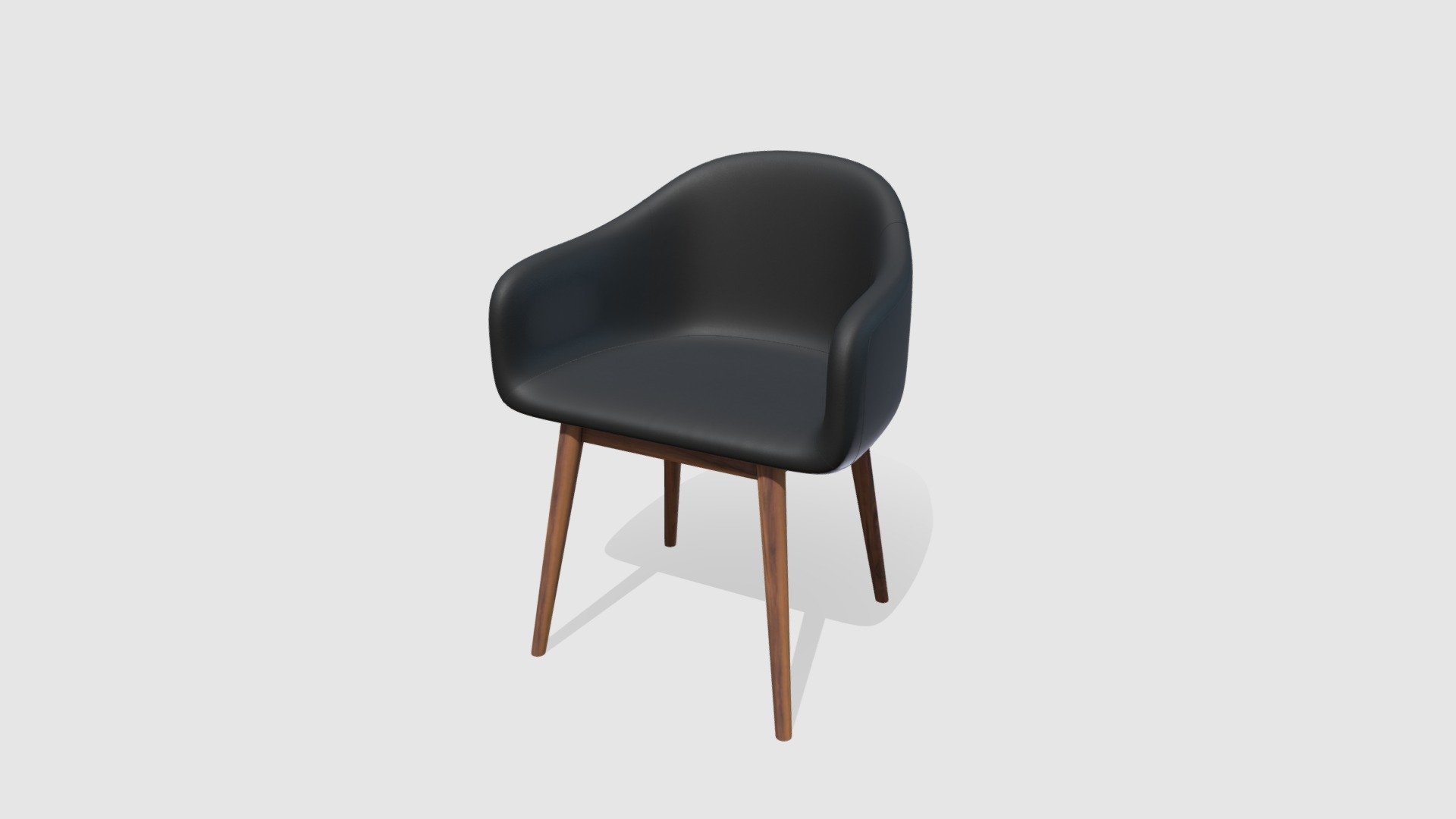 3D model Black leather loft chair - This is a 3D model of the Black leather loft chair. The 3D model is about a black chair with a cushion.