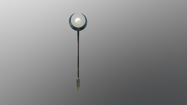 Magical Moon Staff 3D Model