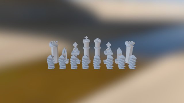 Constructivist chess set 3D Model