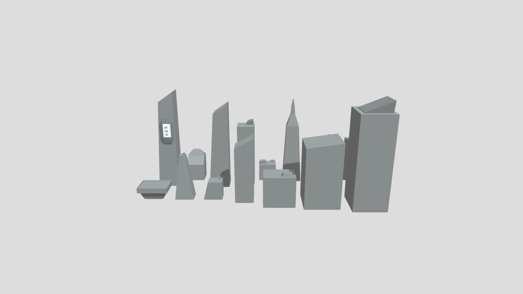 Mini Low Poly City Pack 14 Diffrent Buildings
