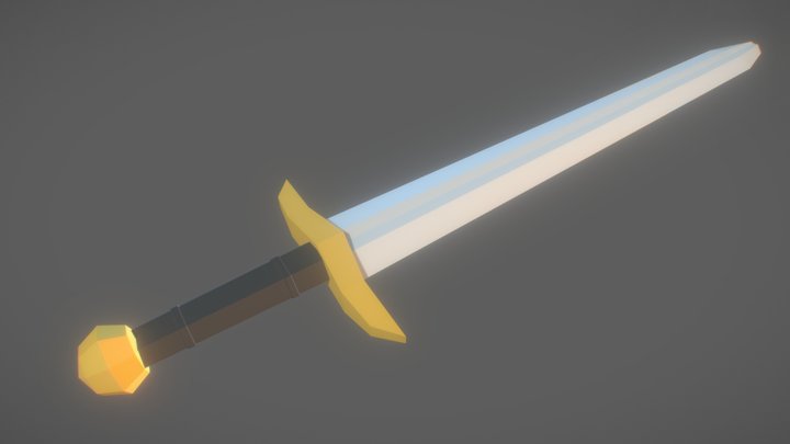 Low-poly free medieval sword 3D Model