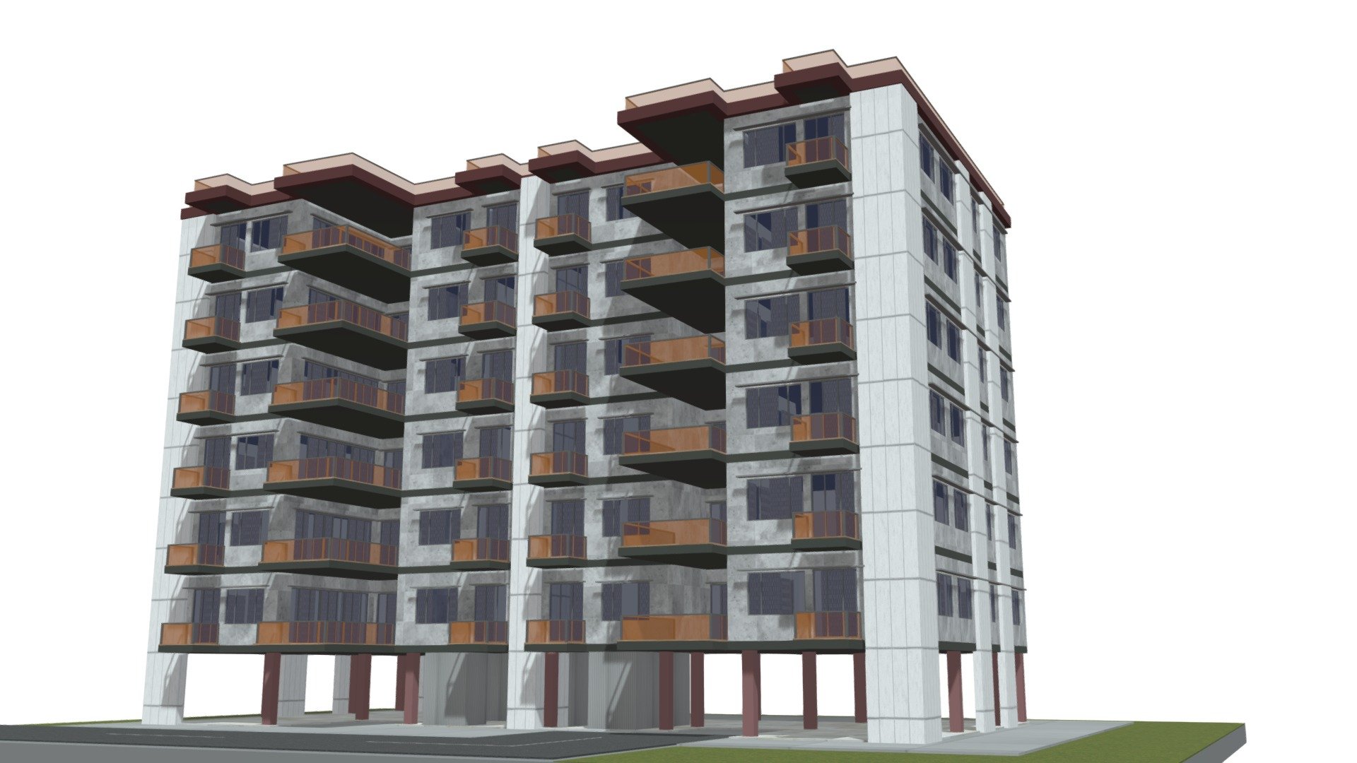 modern apartment house building design - Download Free 3D model by zigurat  architecture studio (@ziguratarchitecturestudio) [43232eb], image size:1920x1080