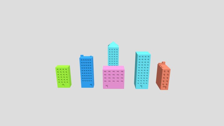 Buildings Low poly free to use 3D Model