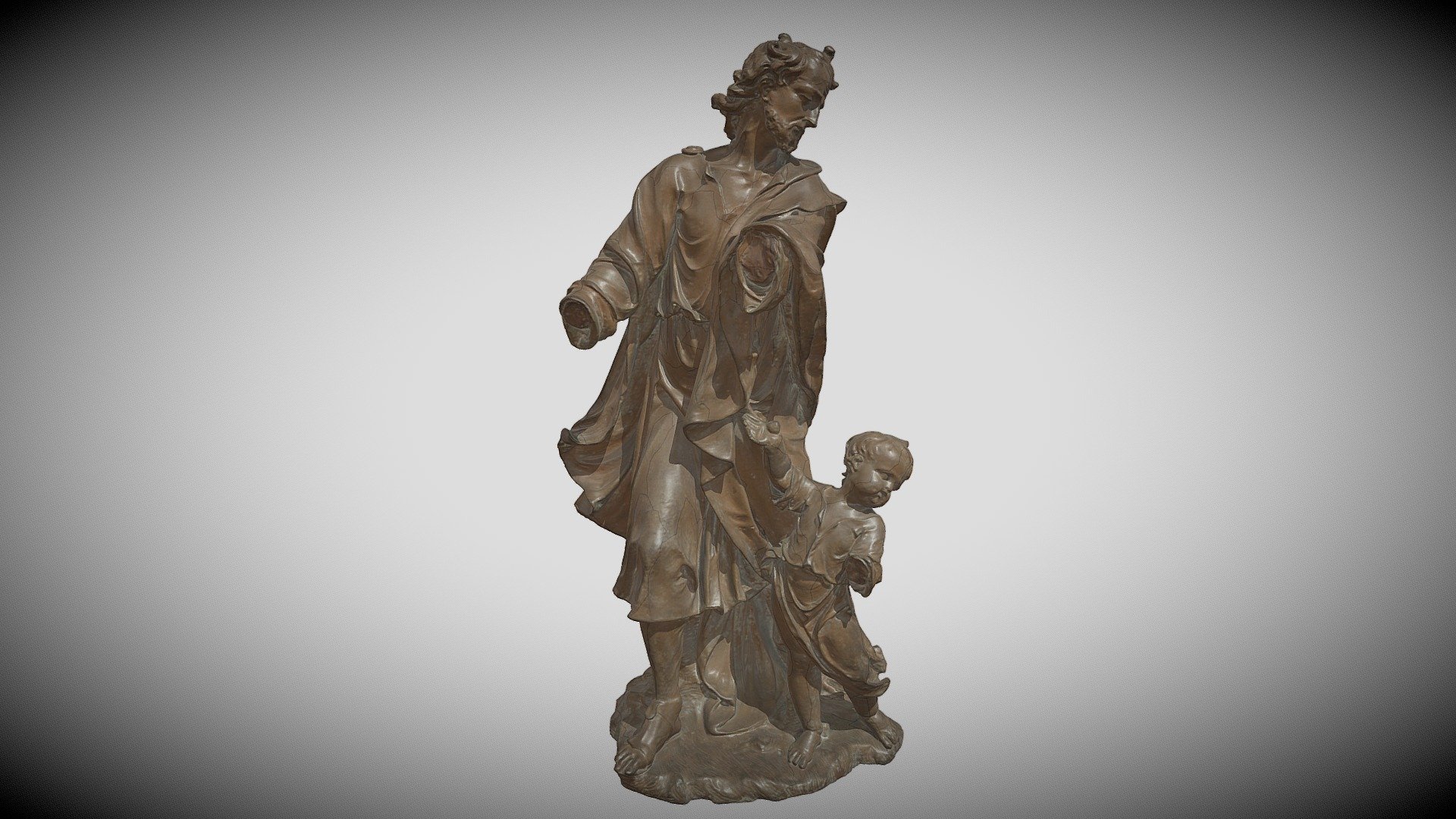 De heilige Jozef met het Kind op wandel - Download Free 3D model by ...