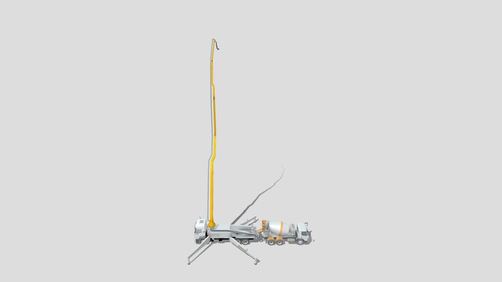 Concrete Pump Truck (Boom Pump) – Modello 3D gratuito STL