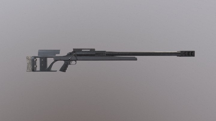 AR-50 .50 BMG Sniper Rifle 3D Model