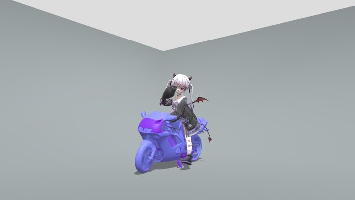Anime Girl x Motorcycle 3D Model