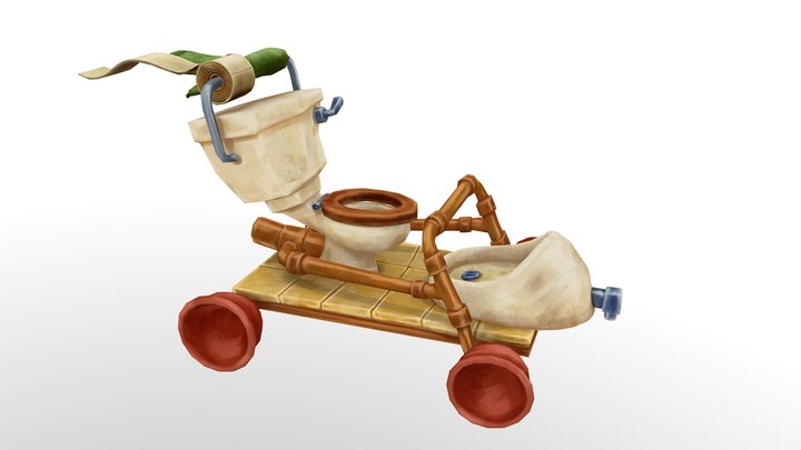 "The Loo Roller" - Hand painted kart 3D Model
