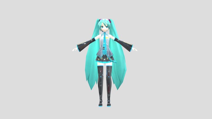 MikuPa Miku! (With bones) 3D Model