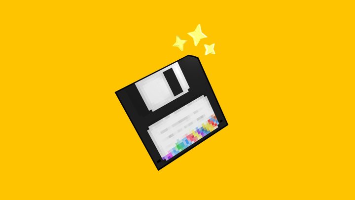 Floppy Disk LowPoly Outline 3D Model