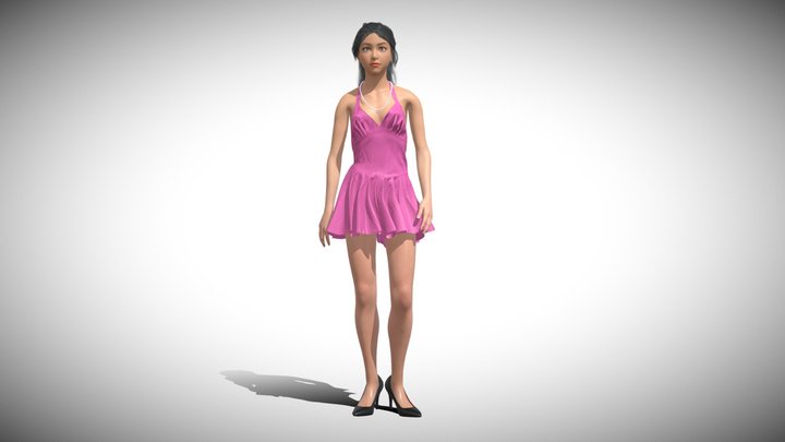 3D Rigged Cute Girl 3D Model