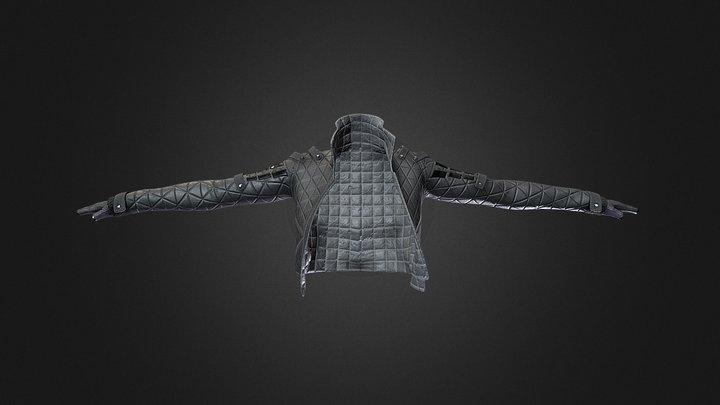 Female Sci-fi Jacket and Cropped Gloves 3D Model