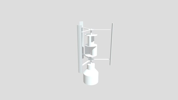 Vertical Axis Wind Turbine (H-Darrieus+Savonius) 3D Model