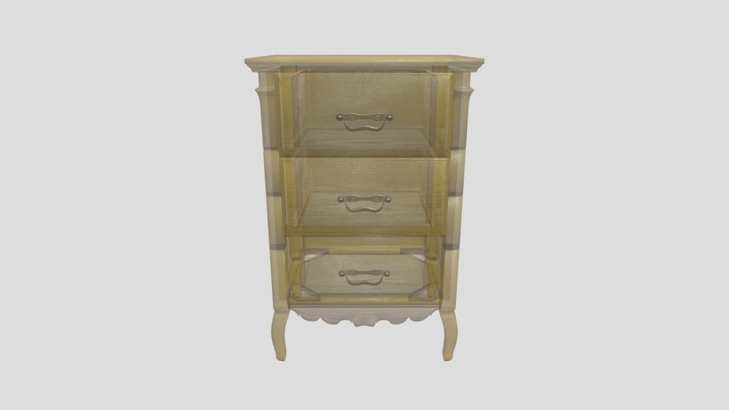 Yellow Three Drawer Endtable