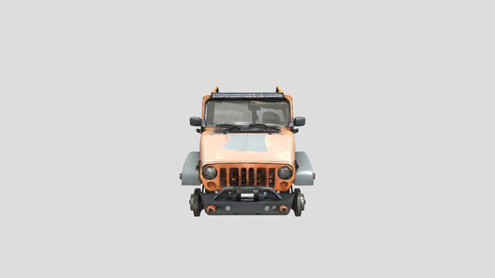 Orange open-top off-road vehicle 3D Model