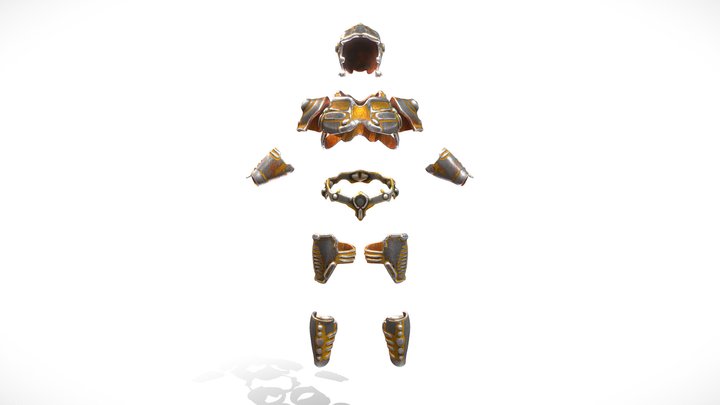 Oxidated Armor  Set 3D Model