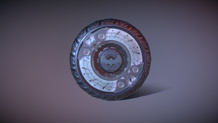 Batmobile Arkham Knight highpoly tire 3D Model