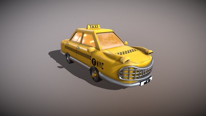 Taxi cab action figure 3D Model