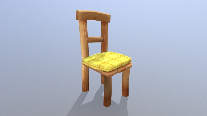 Stylized Chair (Game Ready Asset) | Hand Painted 3D Model