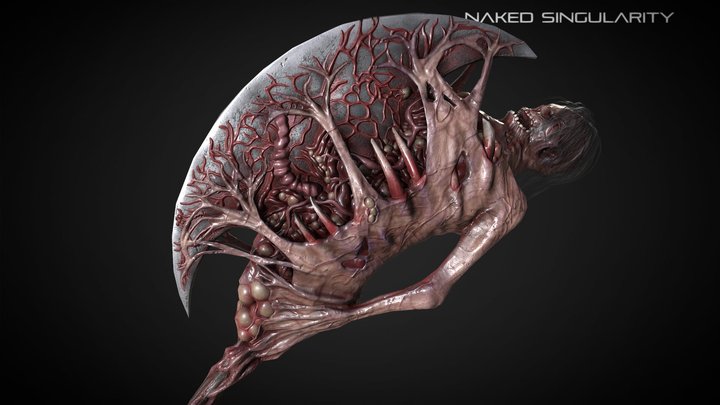 Living halberd | Medieval dark fantasy halberd 3D Model