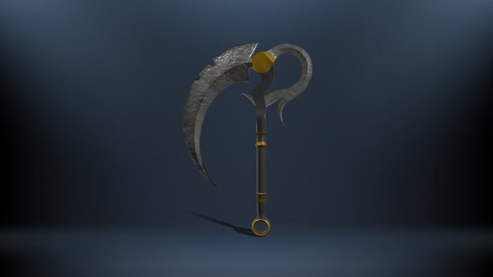 Fantasy Medieval Scythe 3D Model