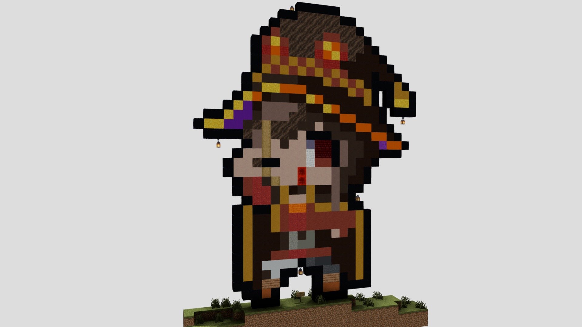 Megumin - Minecraft Pixel Art - Download Free 3D model by  SublimeHurdle_1542 (@sublimehurdle_1542) [4341660]