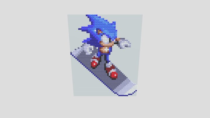 Sonic Cross-stitch Inspired Model 3D Model