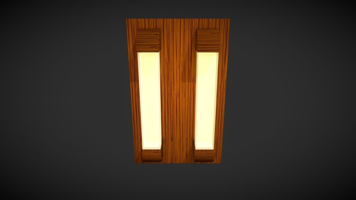 Wooden Wall Lamp 3D Model