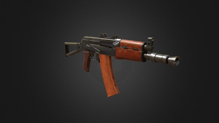 AK-74U v2 3D Model