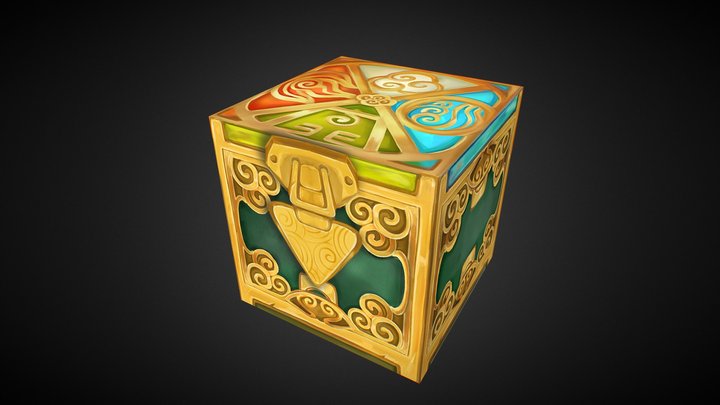 Avatar the Last Airbender Hand-Painted Cube 3D Model