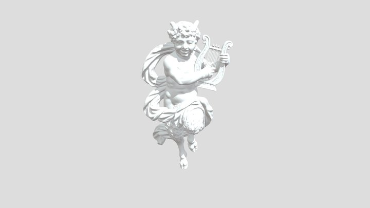 Lyre-Playing Cherubic Faun 3D Model