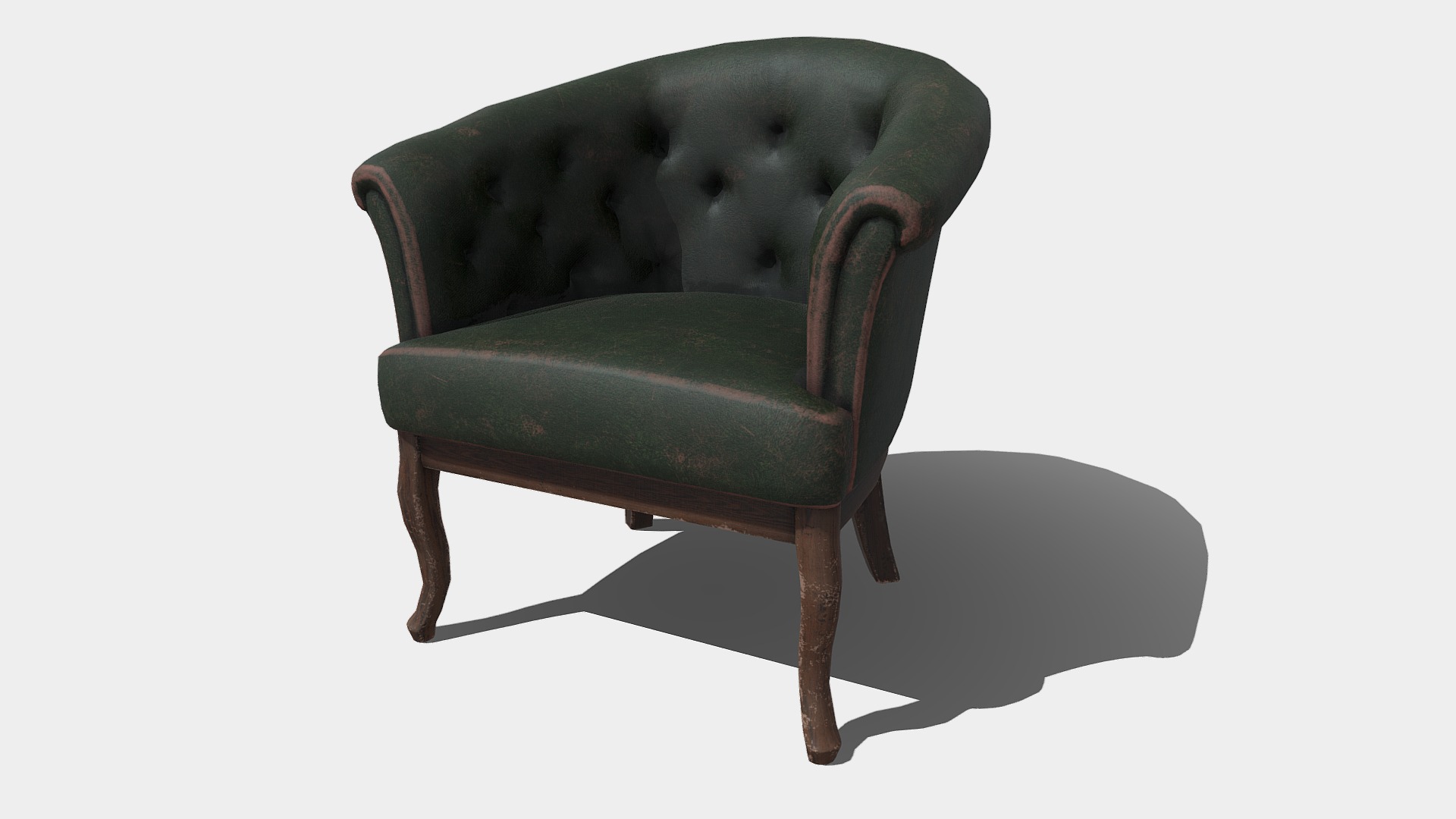 3D model Grand Chair - This is a 3D model of the Grand Chair. The 3D model is about a green chair with a cushion.