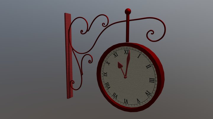 Train Station Clock 3D Model
