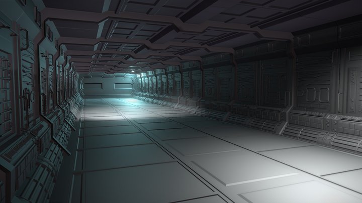 Sci fi corridor 3D Model