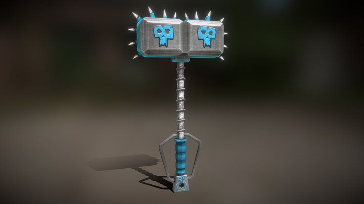Weapon Hammer Stylized 3D Model