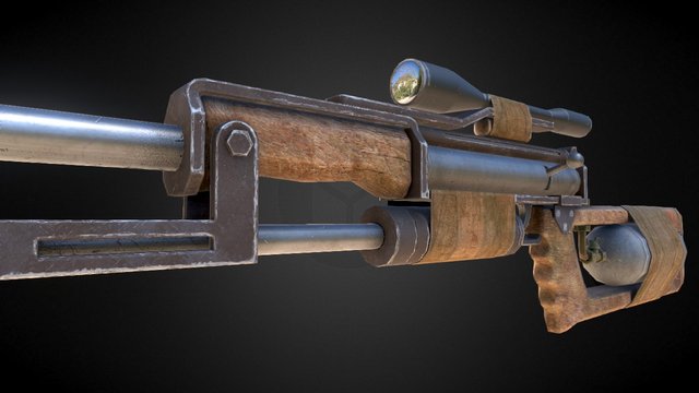 Post Apocalyptic Weapon 3D Model